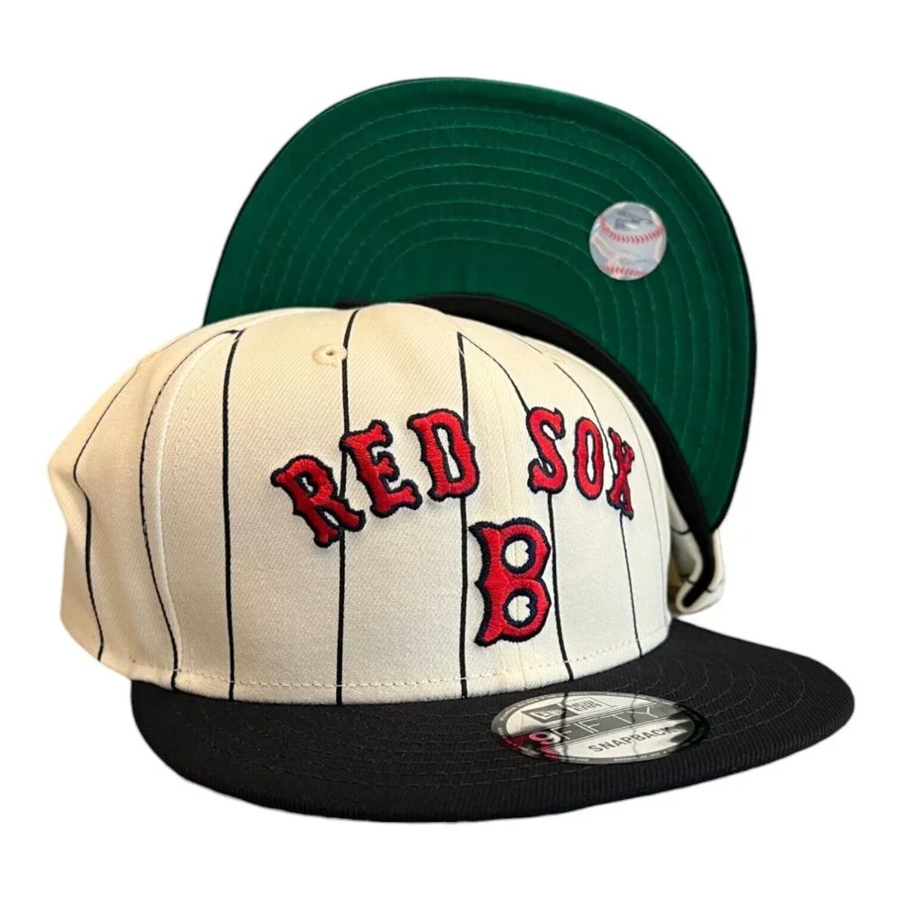 New Era Boston Red Sox Throwback Pinstripe 9FIFTY Snapback Hat Cap - Picture 7 of 8